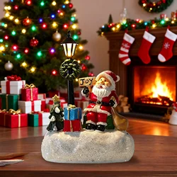 Christmas snowman/Santa/reindeer statue with LED lights, Christmas decorations, suitable for home winter fireplace decoration