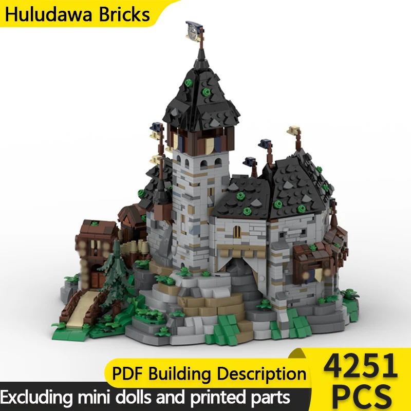 

Средневековый замок, модель MOC, строительные кирпичи, мини-замок, модульная технология, детские праздничные подарки, сборные игрушки, костюм