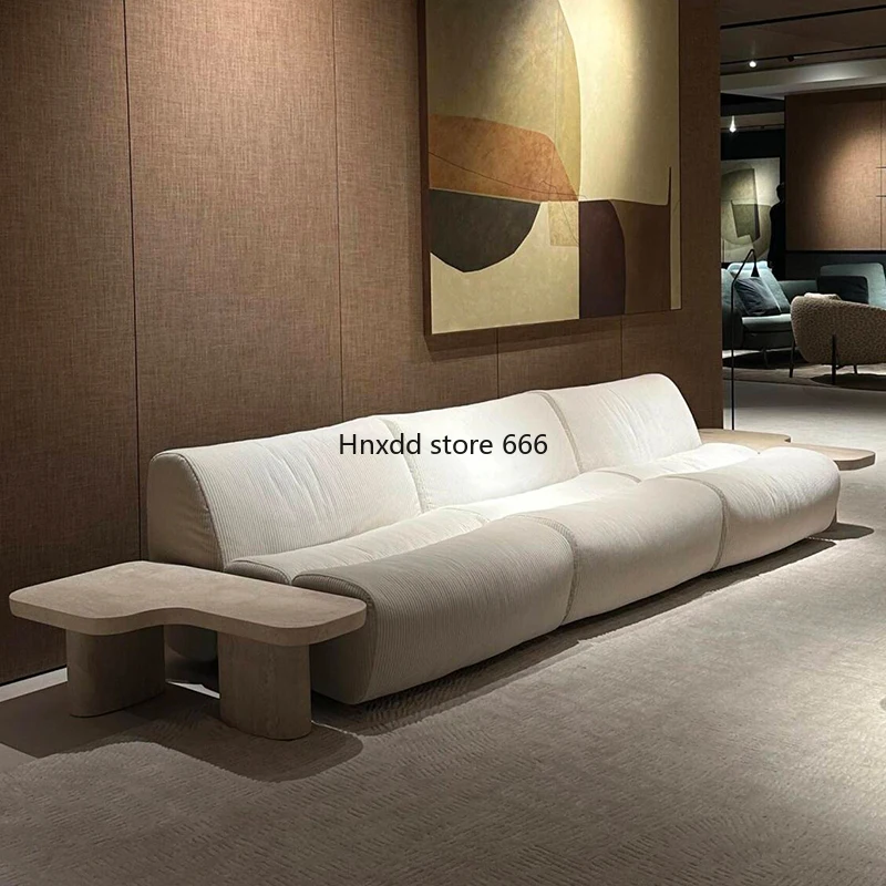 Erste Schicht Rindsleder Wohnzimmer einfache Bambus Sofa weiße Creme Wind
