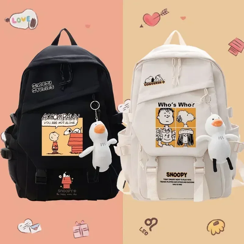 

Snoopy shoulder bag boy girl large capacity schoolbag cartoon students high school backpack 32x45x13cm