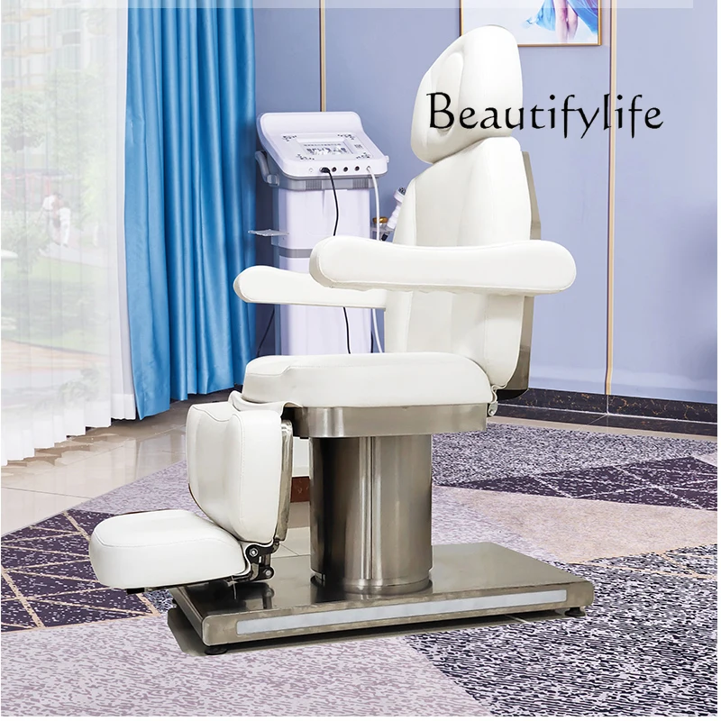 

Electric Lift Beauty Care Bed Hair Care Center Physiotherapy Can Be Put down Stainless Steel Haircut Head Treatment Chair