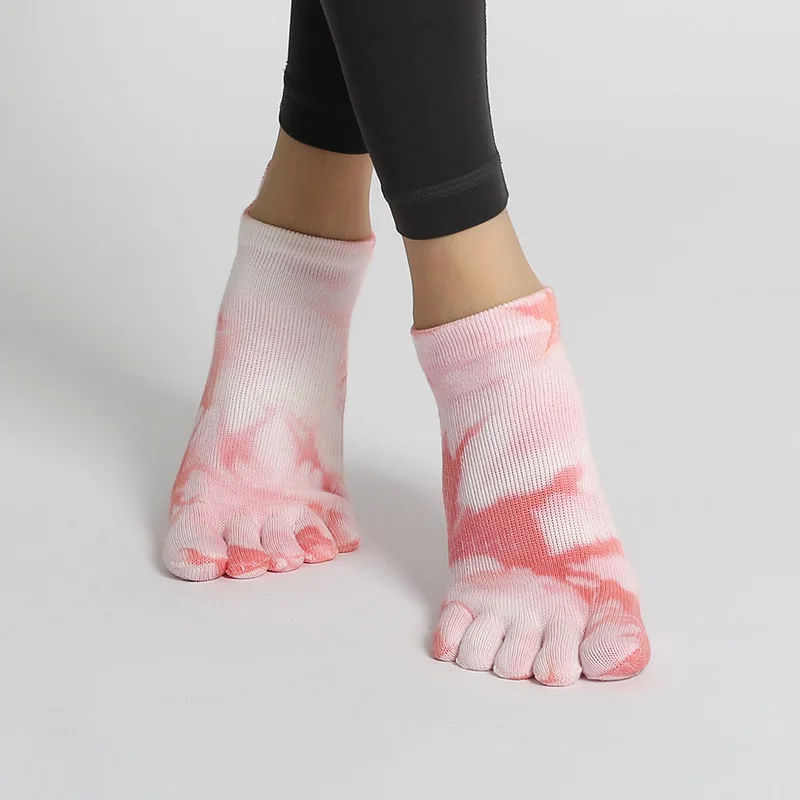 New Yoga Socks Women Cotton Silicone Non-slip Barre Pilates Socks Ballet Dance Sports Socks Five Toed Socks Fitness Socks