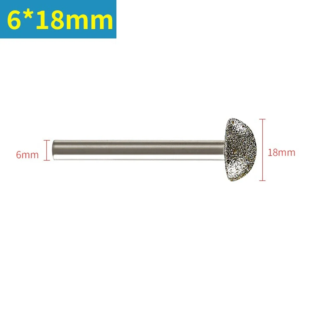 Broca de molienda de tallado de rebabas de diamante, vástago de 6mm para grabado, herramienta rotativa abrasiva, amoladora angular de rebabas de diamante, 1 pieza