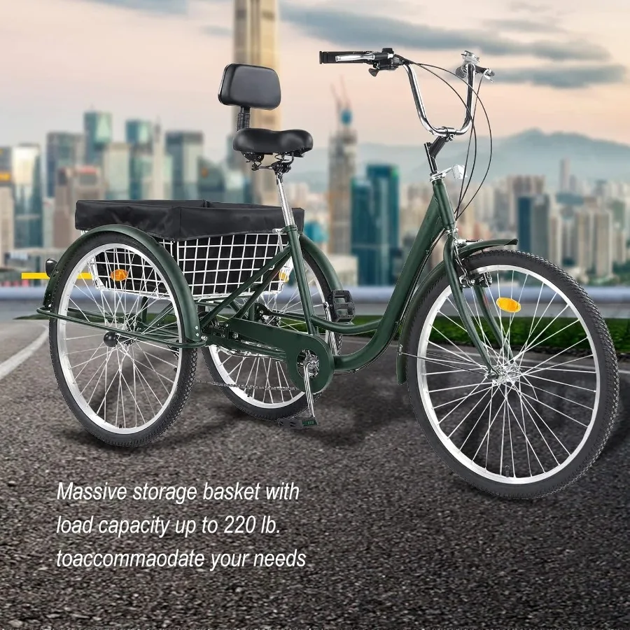 الكبار Trikes 24 26 بوصة عجلات منخفضة خطوة مع سلة البضائع أداة التجميع الكامل الكبار دراجة ثلاثية العجلات ثلاث عجلات دراجة ثلاثية العجلات كروز #6