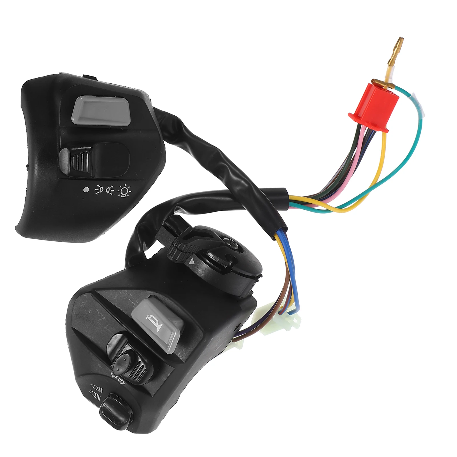 

2pcs Motorcycle Handlebar Assembly Black Electric Bike Parts Accessories Durable Weather Resistant Enhanced Control Scooter