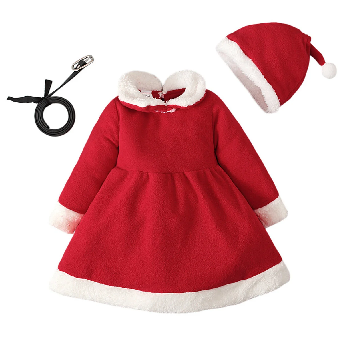 Baby Kerstkleding Kerst Meisjes Jurk Pasgeboren Kerst Cosplay Kleding Bodysuit Jumpsuit,80