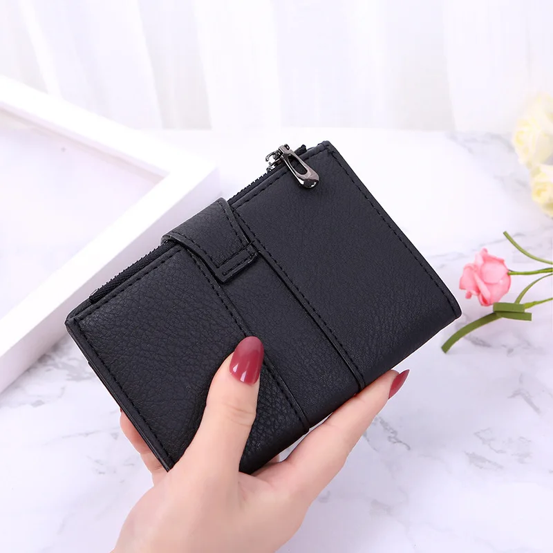 High Quality Vintage Wallet Women PU Leather Short Wallet Ladies Card Holder Coin Purse Casual Hasp Zipper Money Clutch Cartera