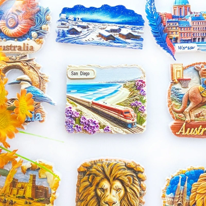 San Diego Beach Fridge Magnet - Iconic 3D White Sand Coastline Unique California Travel Souvenir for Vacation & Coastal Decor