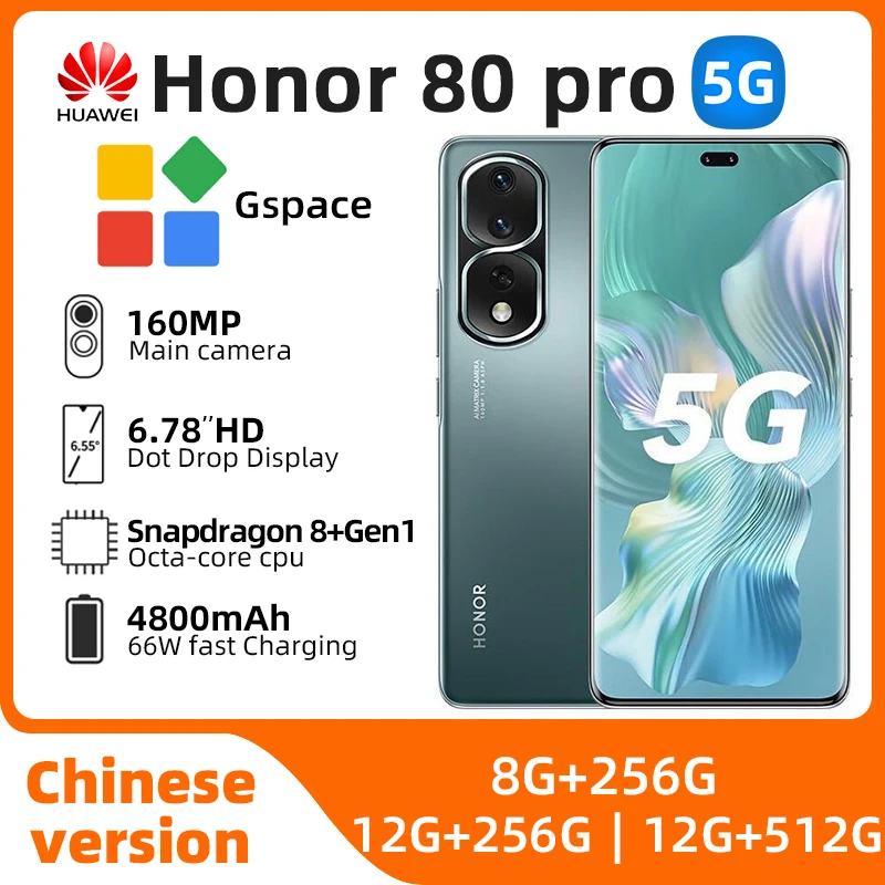 Honor 80 Pro Smart Phone 160.0MP Camera 6.78