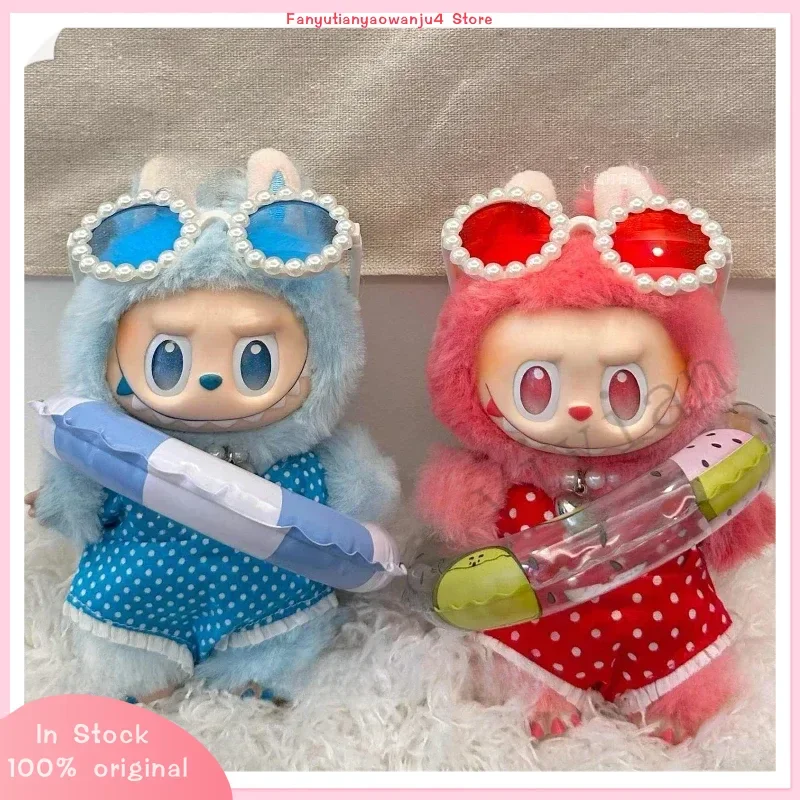 Labubu Ropa accesorios para Ropa Ropa 10cm muñeca de algodón Bjd traje de baño gafas playa buceo tabla de surf bolsa de paja paños