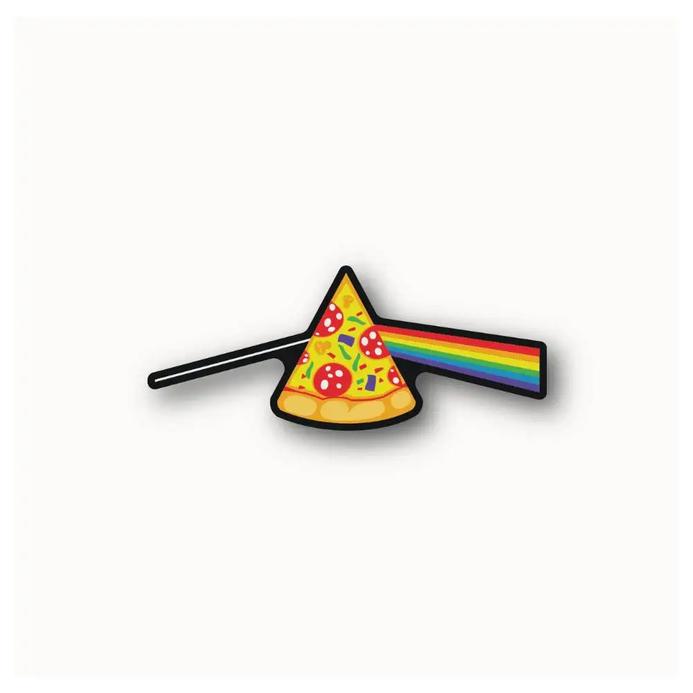 Pizza Light Prism Waterproof Stickers For Decorating Car Windows Motorcycles And Computers.