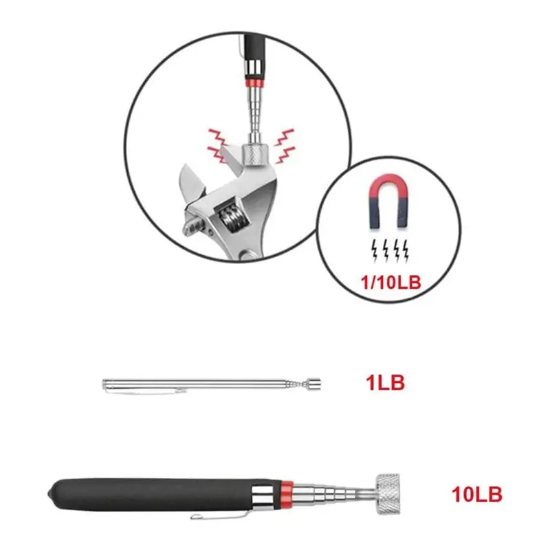 AB46-Pick-Up Magnet Tool Set 4 Pack Telescoping Extendable Retrieving Tools,Bendable Spring Magnet Stick Pickup