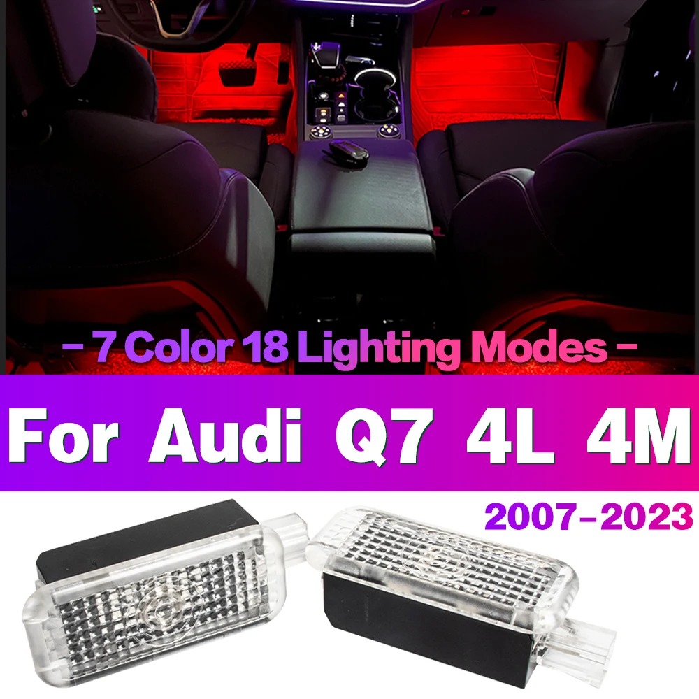 LED Car Footwell Light Bulb Interior Atmosphere Lamp Decorative Accessories For Audi Q7 4L 4M 2007 2008 2009 2010 2011 2012 2023