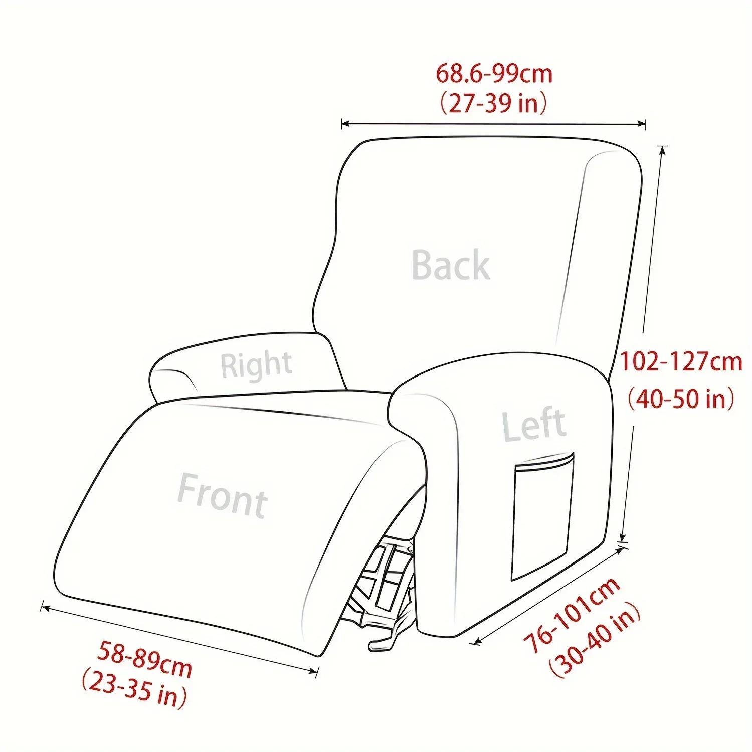 4pcs/set Velvet Split Recliner Sofa Cover Stretch Super Soft Reclining Chair Covers Relax Armchair Protector Home