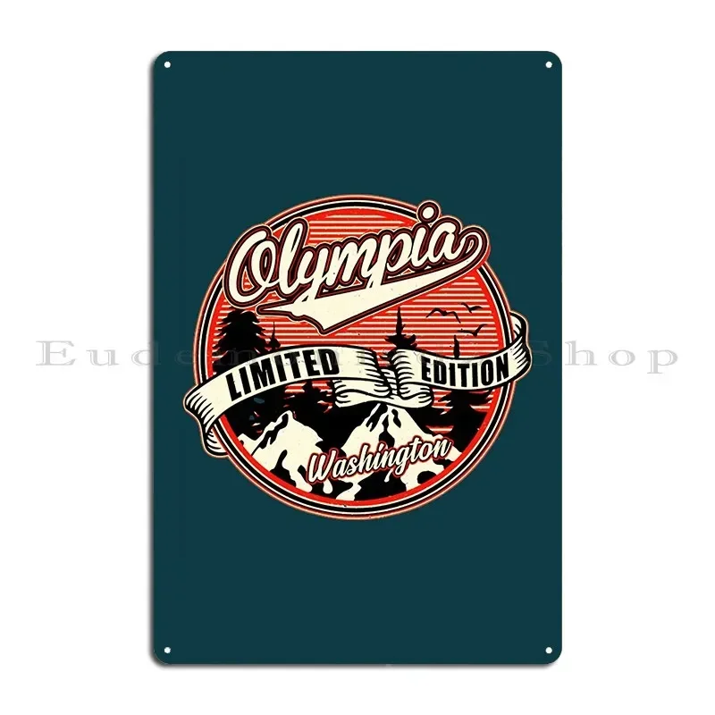 Olympia Washington Limited Edition Metal Plaque Poster Customized Mural Design Wall Cave Retro Tin Sign Poster