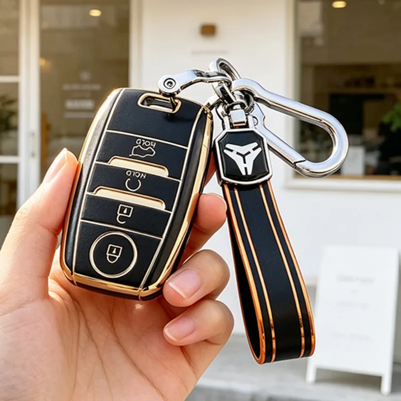 4 Buttons TPU Car Key Case Cover for KIA Rio5 Sportage Cerato Optima K2 K3 K4 K5 RIO Picanto Soul Sorento Sedona Ceed Keychain
