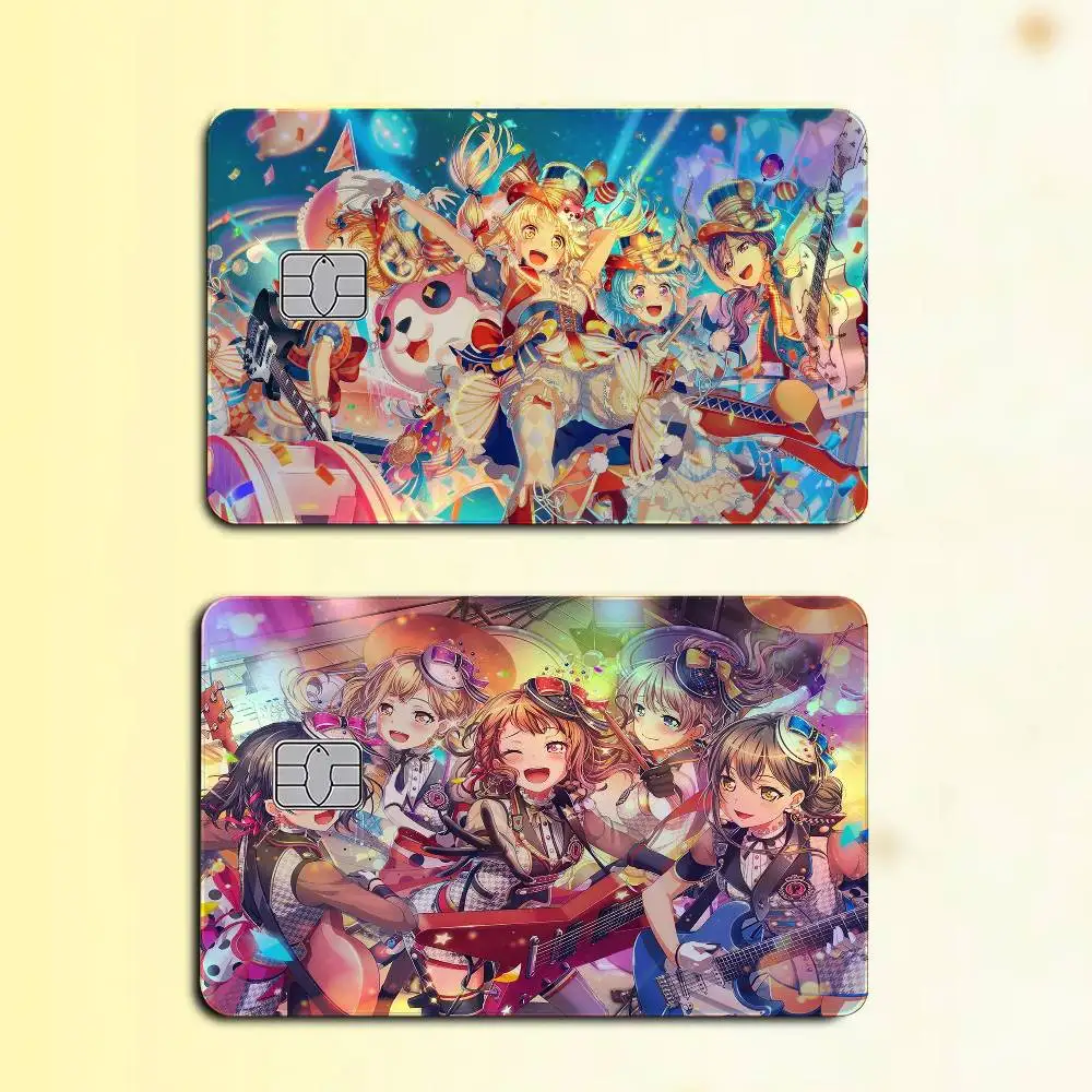 Cartoon B-BanG D-DreamS Laser Holographic Card Sticker For Credit Debit Cards - 4pcs/Set Waterproof Scratch-Resistant Protector