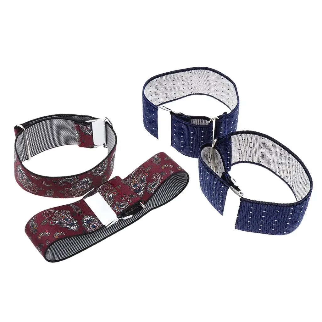 Mens Arm Garter Set Adjustable Nylon Shirt Sleeve Cuff Holder Elastic Band for Business Wear