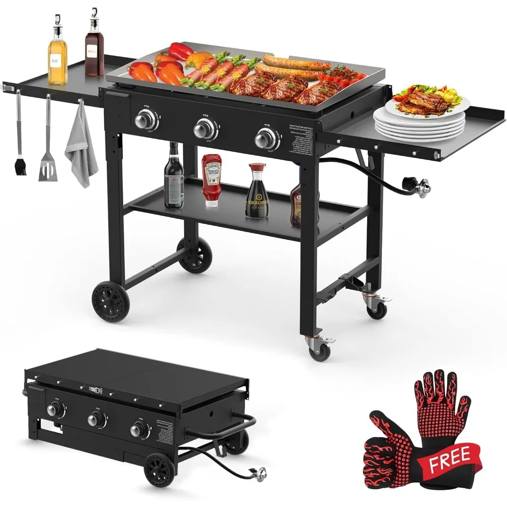 

Llamaviva 3 горелки 35 гриль с плоской вершиной и складными полками 45000 БТЕ уличная сковорода для пропановых систем высокого давления