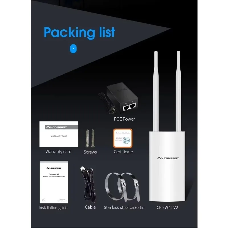 CF-EW71 2.4GHz Outdoor Wireless Access Point 300Mbps Long Range Firewall Function Factory Price Wi-Fi External LAN WAN
