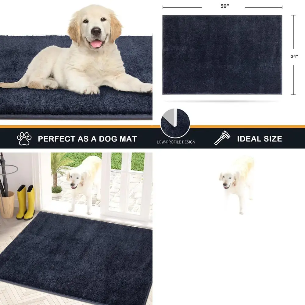 

Коврик для прихожей, улавливающий грязь, 34 x 59 дюймов, нескользящий, машинная стирка, для собак, для входной двери, супервпитывающий