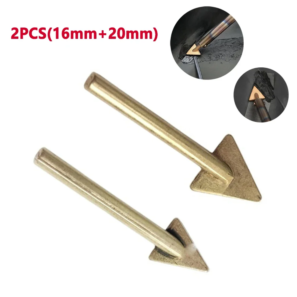 2pcs 16mm/20mm Plastic Repair Triangular Copper Smoothing Head Soldering Iron Head Leather For 60 Watt Plastic Welding Kit