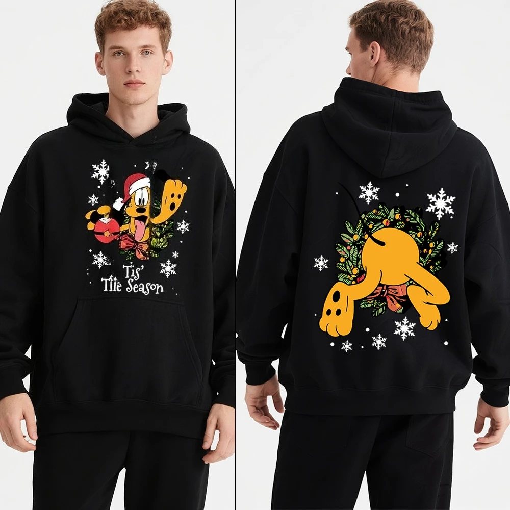 Miniso Disney Pluto Print Sweat à capuche pour homme Pull chaud et confortable pour les vacances Voyages Fête de Noël Vêtements d'hiver décontractés