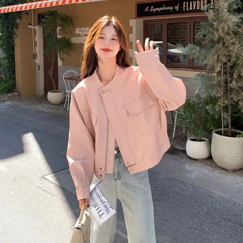 

Байкерские куртки Женская куртка Уникальная зимняя овчина Нечеткая плюшевая теплая расслабленная Уютная функциональная простая домашняя одежда Нежная универсальная