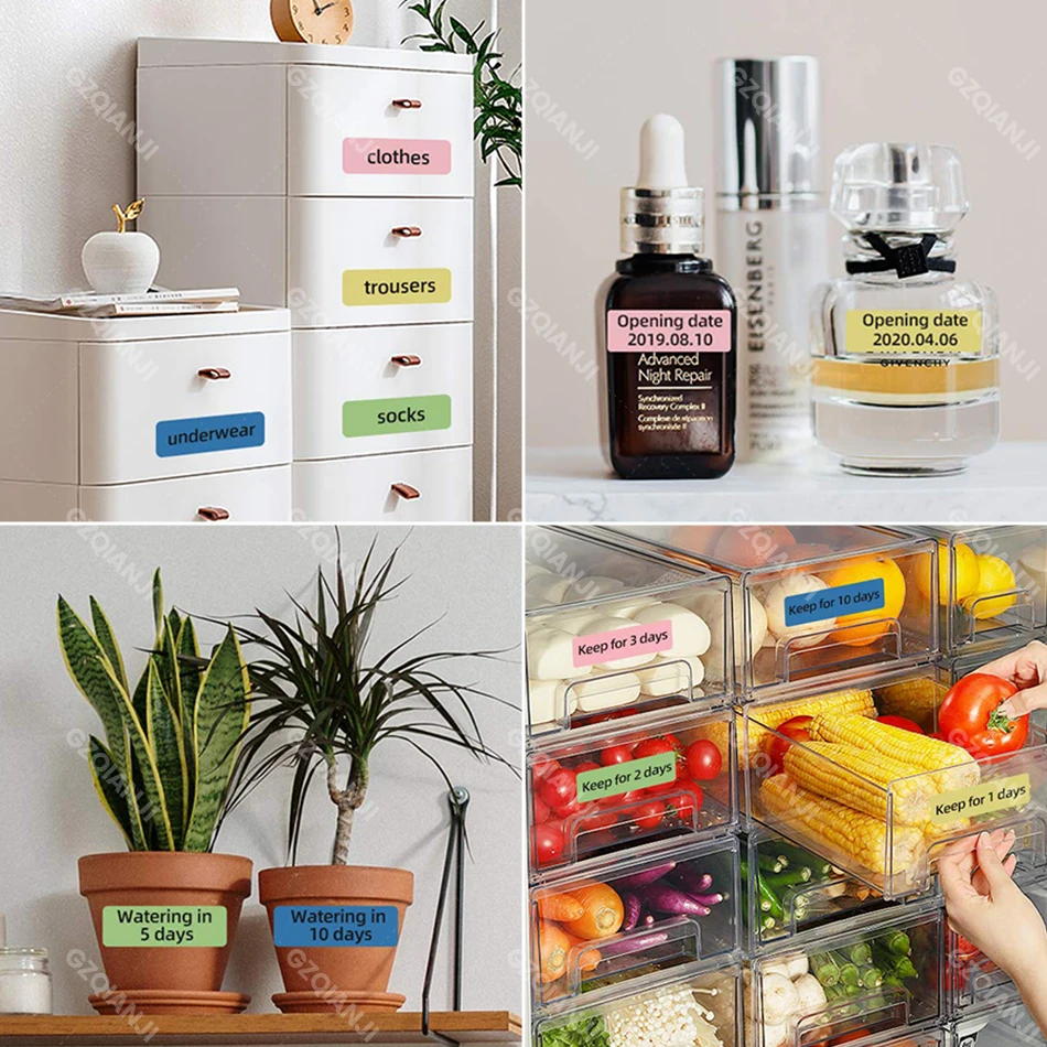 GZQIANJI Thermal Labels Papel Colorful Adhesive Sticker Square Printable Adhesive Paper Roll Transparents For Mini Printer Use