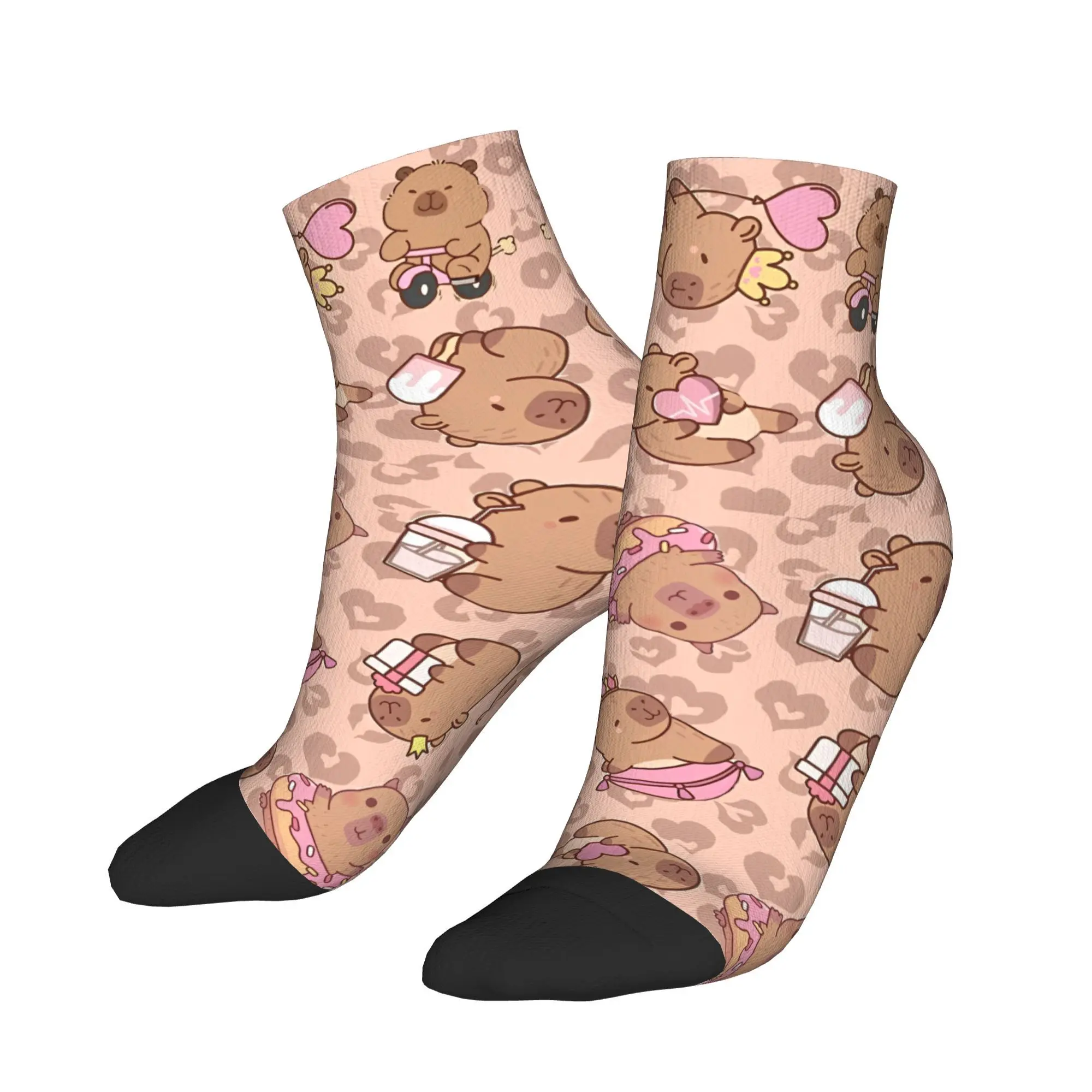 

Cartoon Cute Capybara Socks Retro Ankle Socks Spring Non Slip Adults Men Breathable Design Climbing Casual Sock