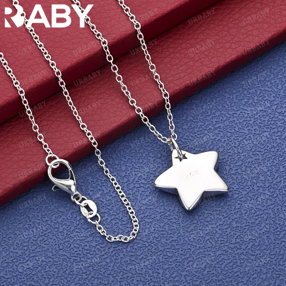 

URBABY 40-75cm 925 Sterling Silver Star Pendant Necklace Charm Trend Birthday Gifts Fashion Party Fine Jewelry