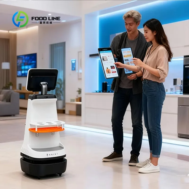 Customized Commercial Intelligent Reception Robot with Chat Support Navigation App-Controlled Auto Charge Multi-Language Service