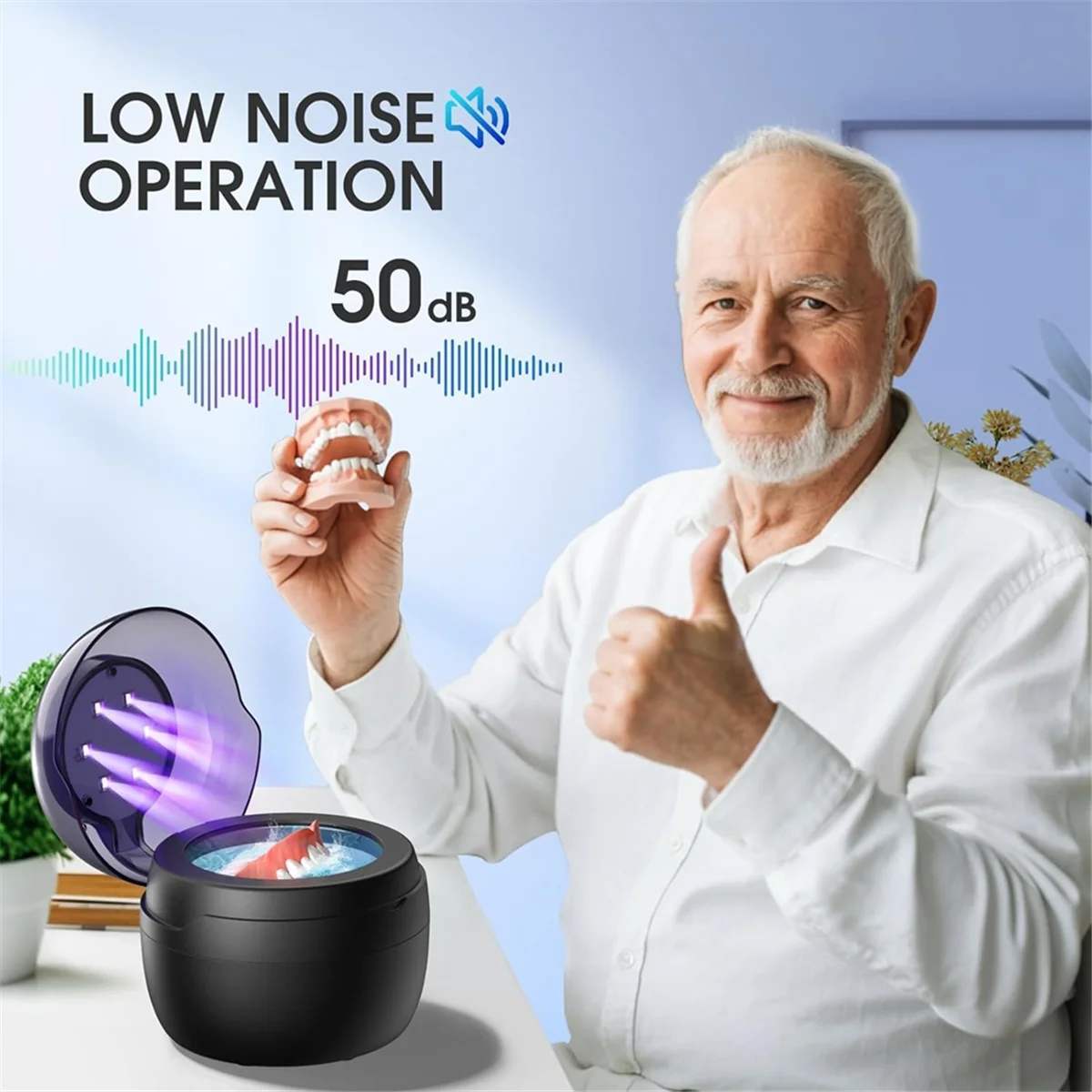 

AI Ultrasonic Retainer Cleaner,250ML Cleaner Machine for Dentures,50kHz Digital Ultrasonic Cleaner with 4 Modes US Plug
