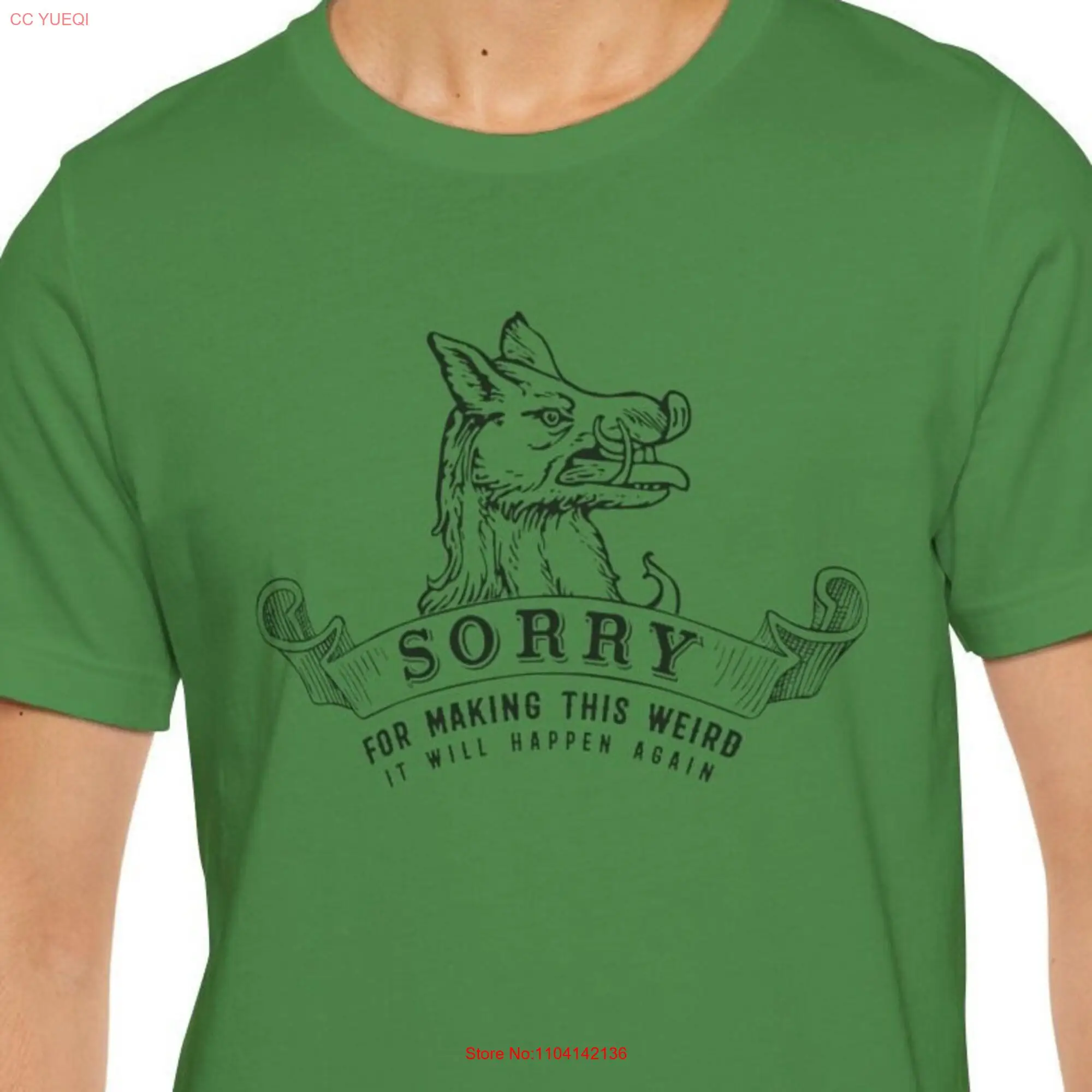 SORRY for Making This Weird Victorian Vibe Wolf T Shirt Jersey  Funny Humorous Saying GifT Mom Dad Boy Girl