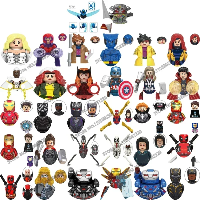 32 Uds. Marvel Legends vengadores tormenta batción gladiador punto solar ladrillos personaje de dibujos animados bloque de construcción juguete educativo presente