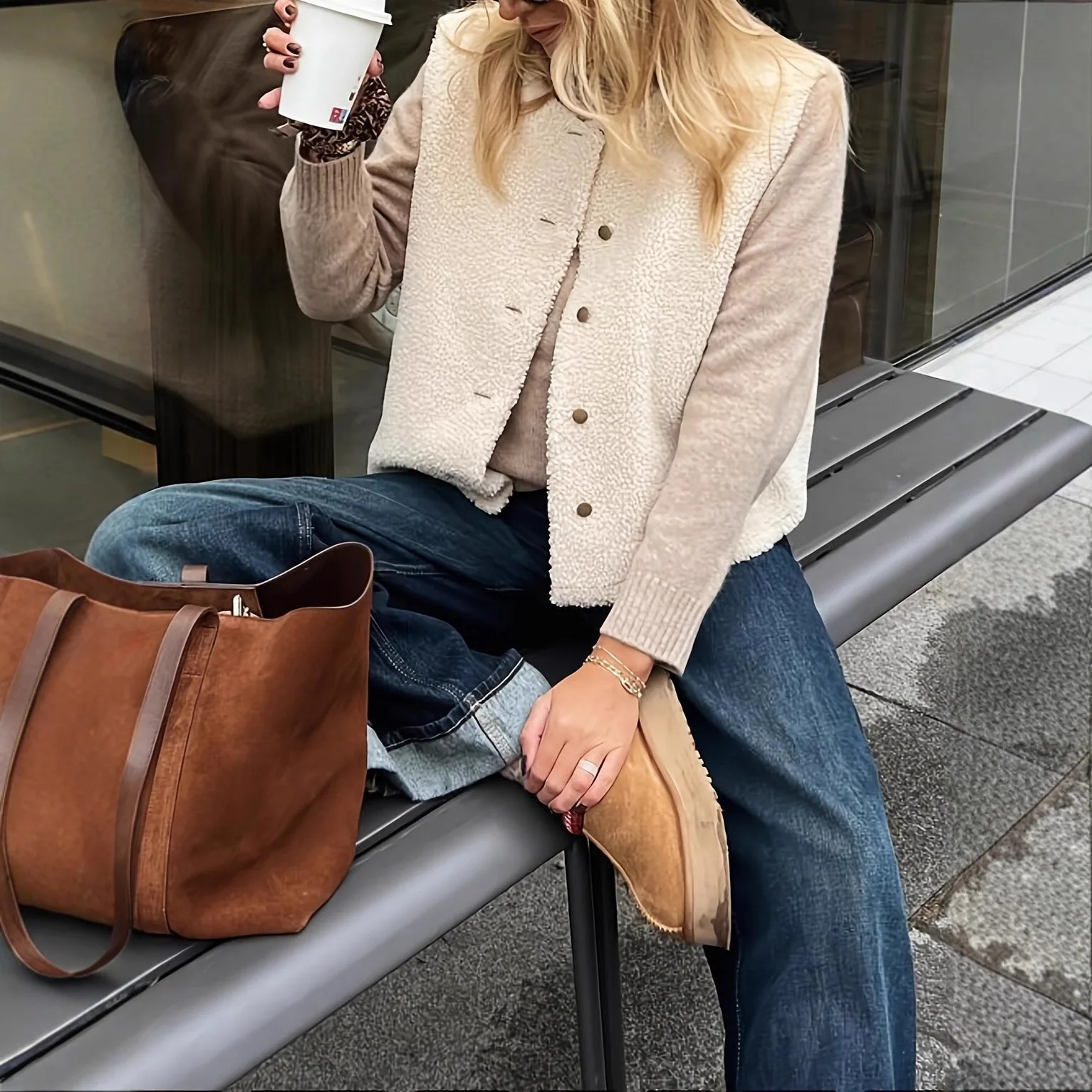 Women Teddy Fleece Vest Winter - Sherpa Coat Women recension och pris
