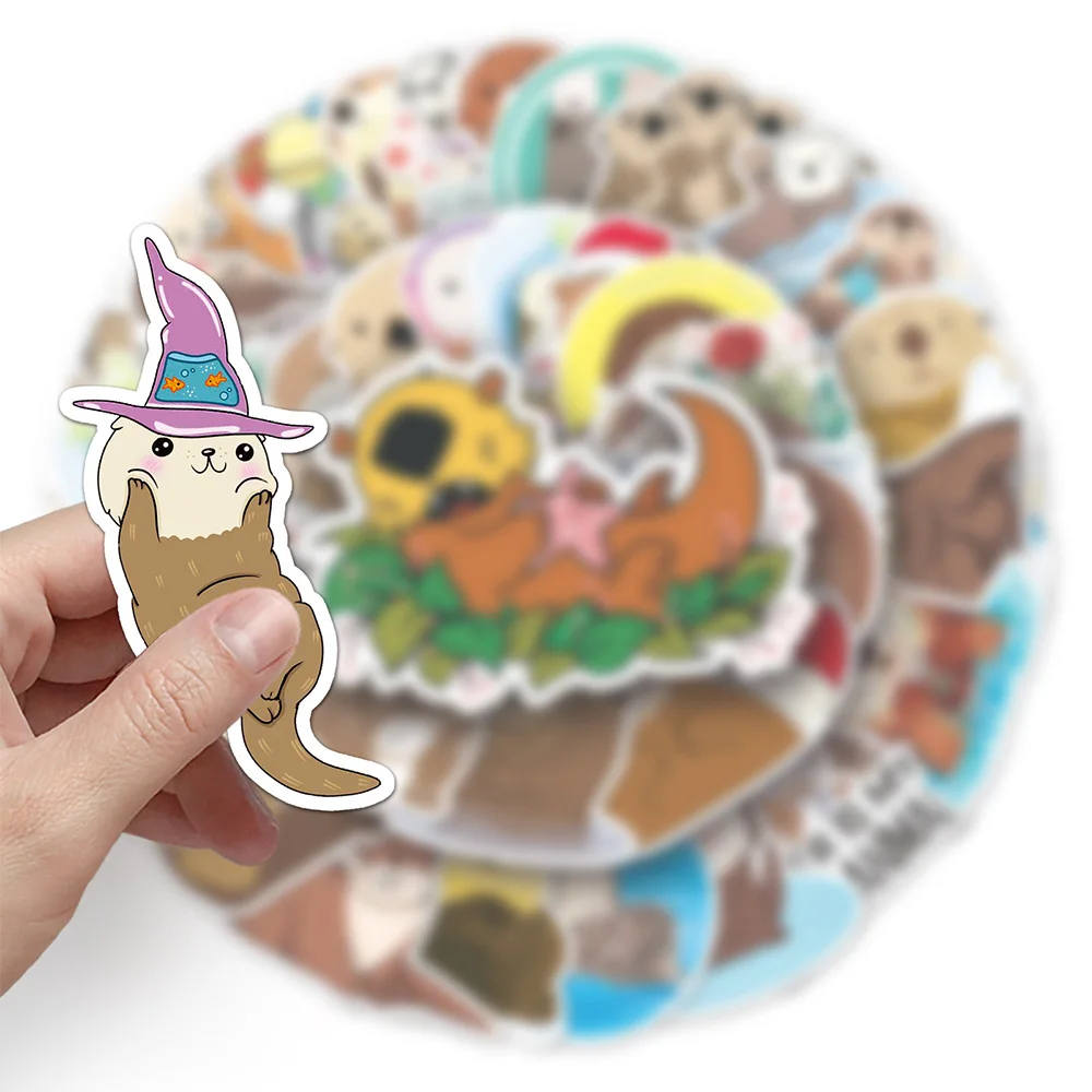 10/30/50pcs Bonito Dos Desenhos Animados Otter Adesivos Decalques Graffiti DIY Laptop Phone Notebook Frigorífico À Prova D\' Água Animais Etiqueta