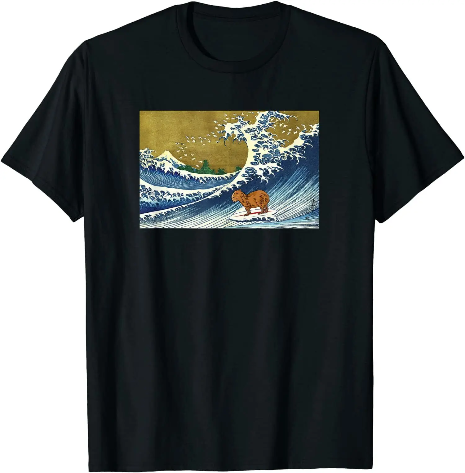 NEW LIMITED Funny Wave Capybara Surfing Premium Gifts T-Shirt S-3XL