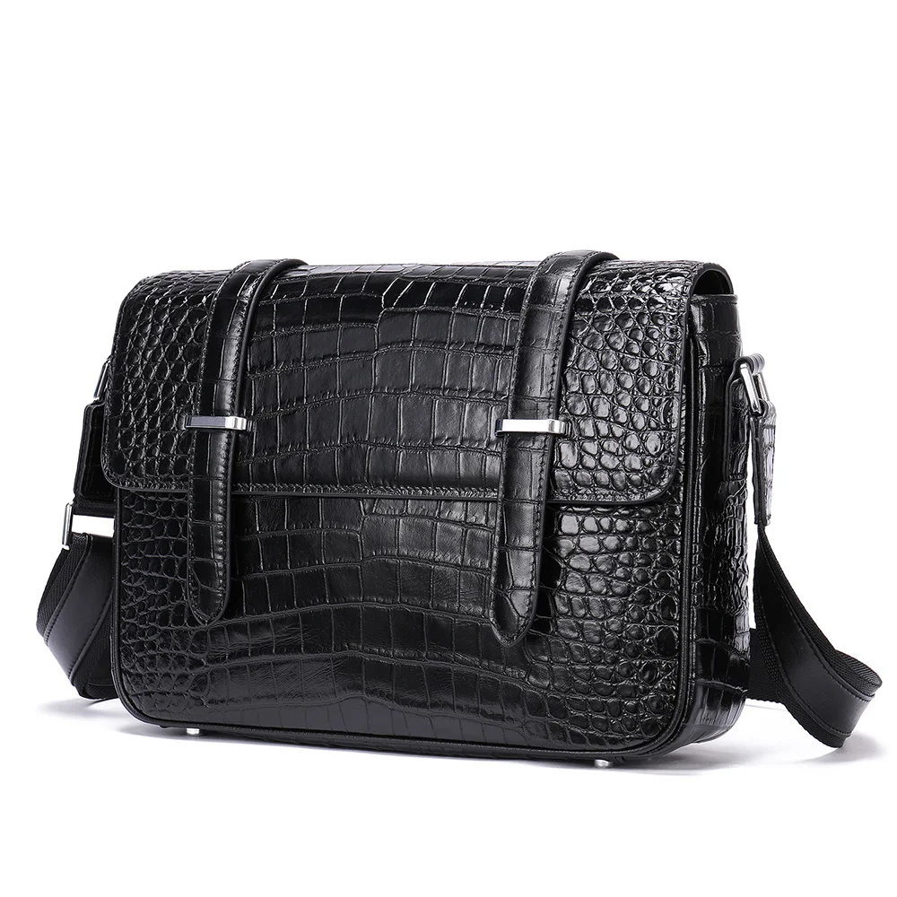 

Crocodile Skin Shoulder Bag For Men Casual Crossbody Male Side Bags Satchel Pack Leather Man's Messager Bag Sling Bags