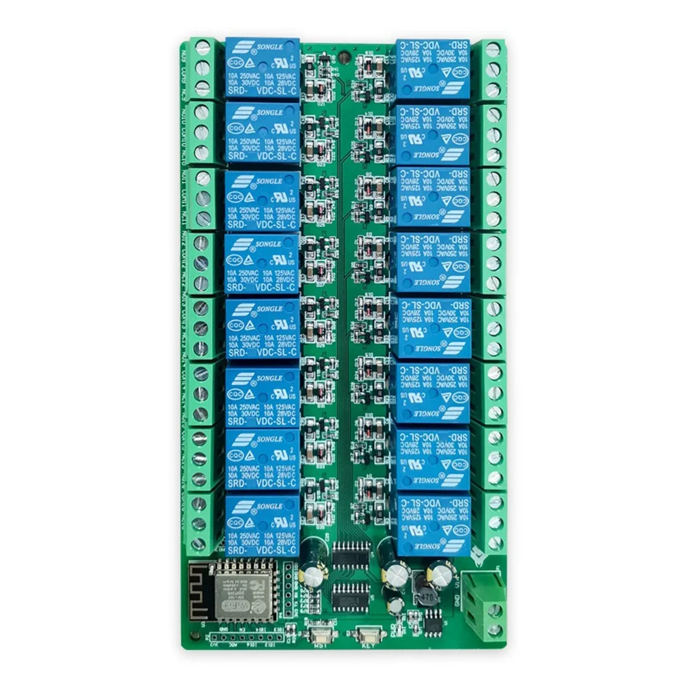 

ESP8266 WIFI 16 Channel Relay Module ESP-12F Development Board Power, 16 Way Relay Module Supply Mode 12V