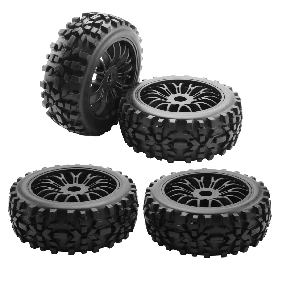 4Pc RC Buggy Wheels and Tyres with Hex 17mm Wheels Rims 1/8 Scale Off-Road Car for 1:8 RC On-Road Buggy