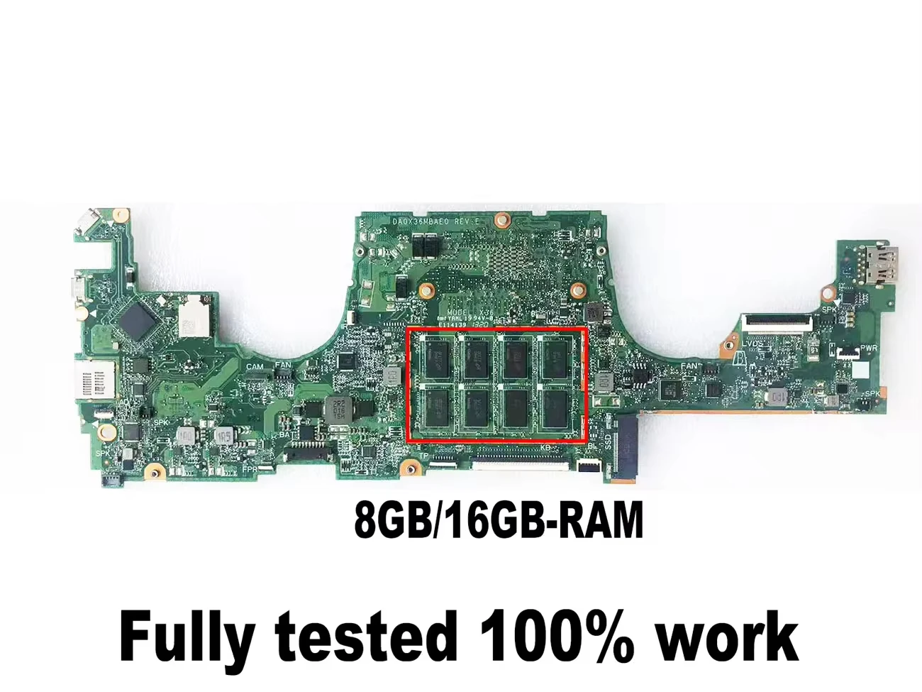 DA0X36MBAE0 for HP Specter X360 13-AP laptop motherboard with i5-8265U i7-8565U CPU 8GB/16GB-RAM L37638-001 L37647-001 DDR4 Test