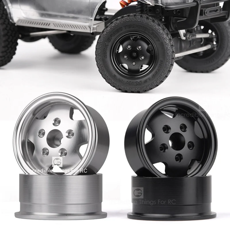 

KXRC 2Pcs CNC Aluminum Alloy Hub 1.9 Beadlock Wheel Rim for 1/10 RC Crawler Car Traxxas TRX4 Defender AXIAL SCX10 RC4WD D90 Part