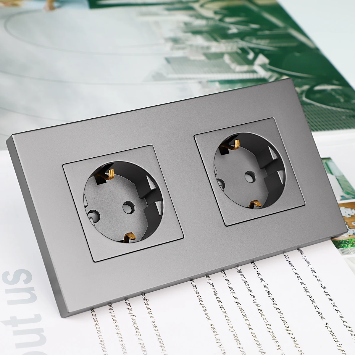 EU Mechanical Switches and Wall Sockets Type-C USB Power Sockets Double Electric Sockets Light Push Switch Plastic Frame