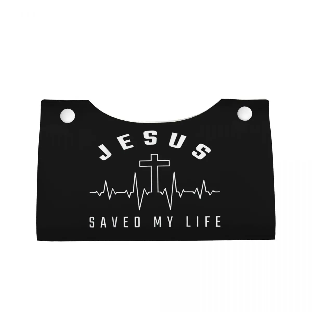 Custom Jesus Saved My Life Tissue Box Cover PU Leather Rectangular Christian Religious Faith Facial Tissues Holder for Car