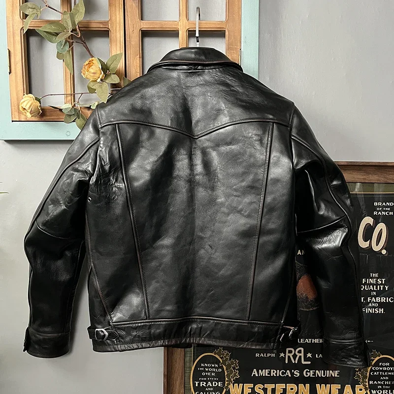 Tailor Brando Heavy Teacore Horsehide Classic Short Slim Fit Mendoza Genuine Leather Jacket