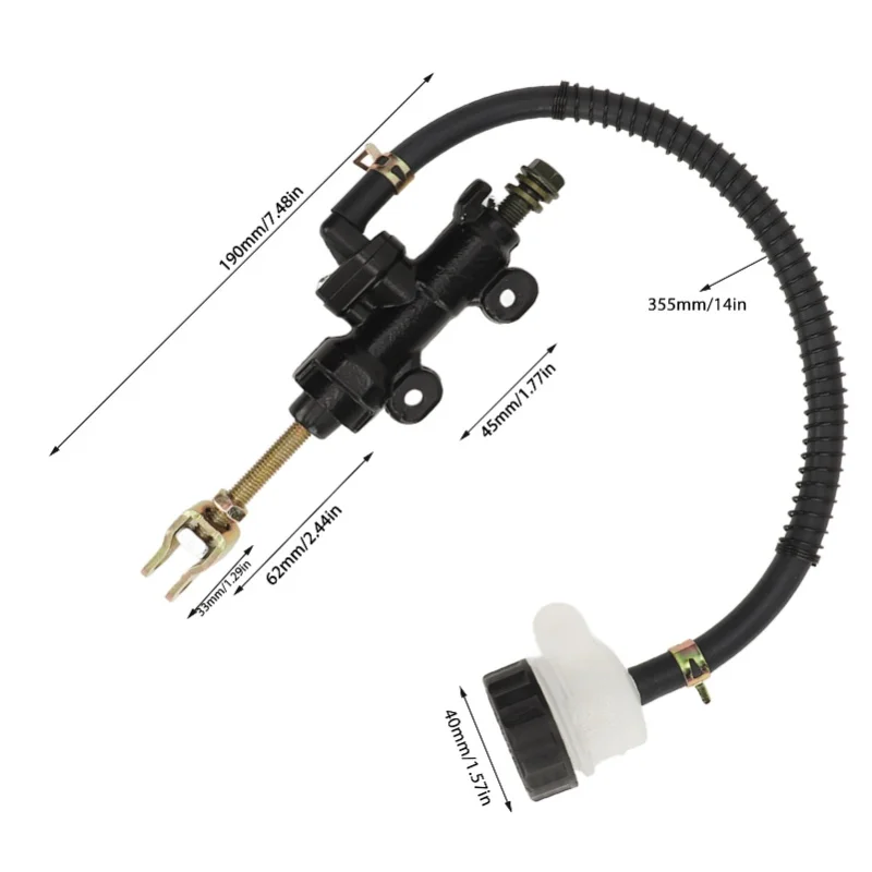 Rear Brake Master Cylinder Reservoir Excellent Performance Universal For 70cc To 200cc Chinese ATV Quad Pit Dirt Bike Go Kart