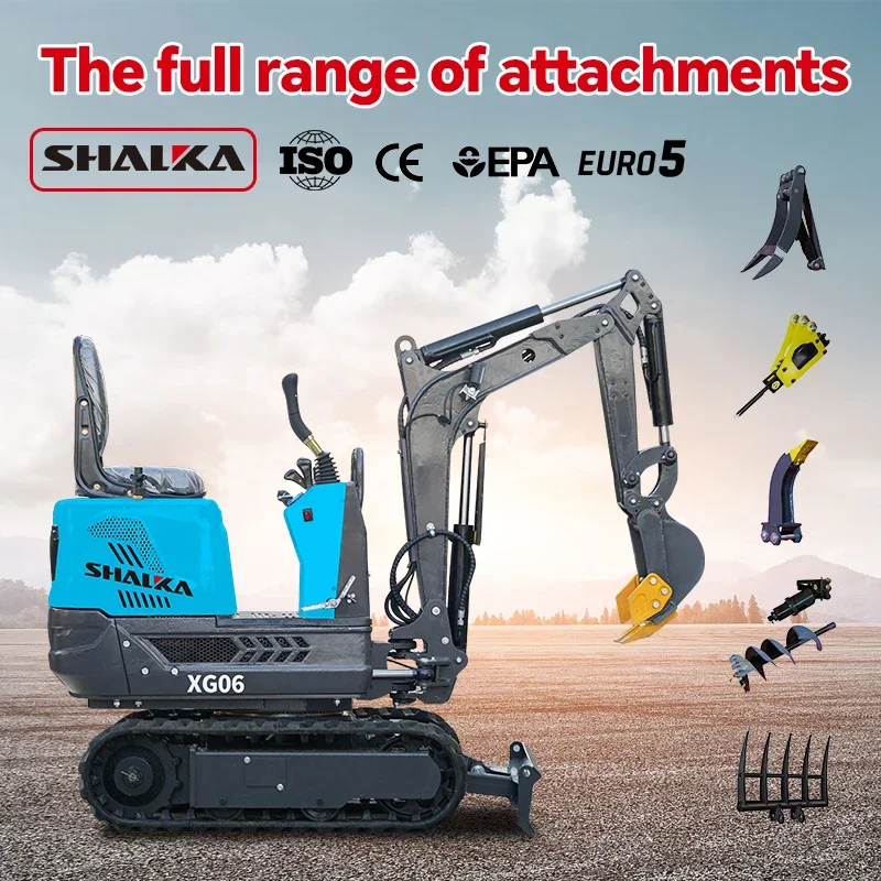 Prodotto personalizzato 0.8T Mini escavatore idraulico cingolato Mini escavatore cingolato agricolo Mini escavatore diesel