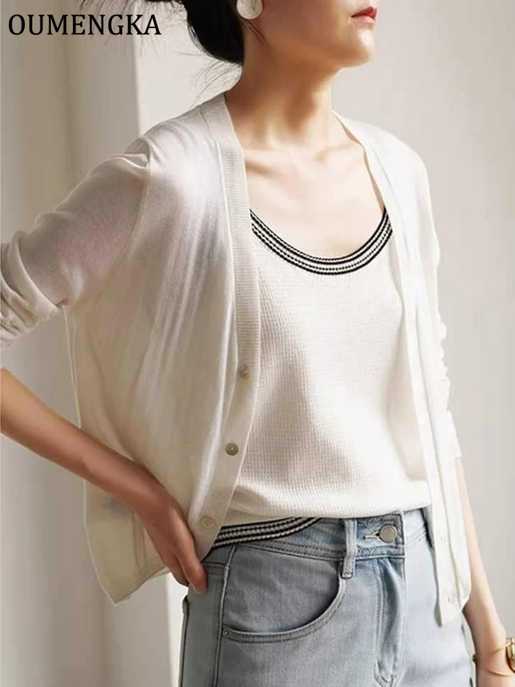 Summer Striped Neck/Bottom Tank Tops Women Sleeveless Knitted T-Shirts Crop Female Elastic Mask-Inspired Fitted Crop Base Layer