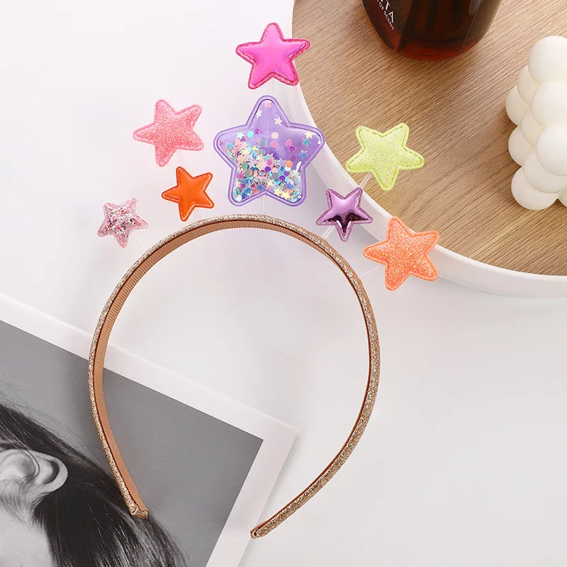 

Children's Hair Band Sequins Glitter Powder Moon Halloween Charms Metal Alloy Hair Hoop Birthday Kids Headwear Accessories